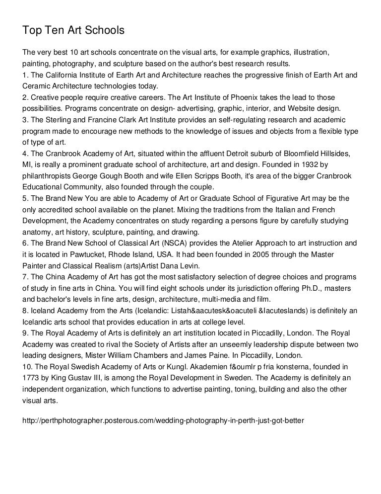 Top Ten Art Schools_