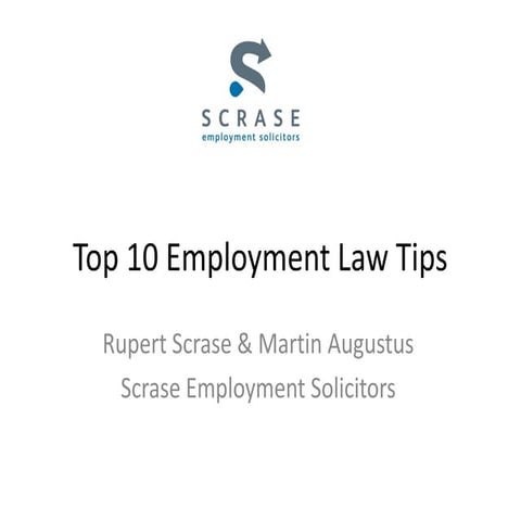 Top ten employment law tips   scrase employment solicitors 180516