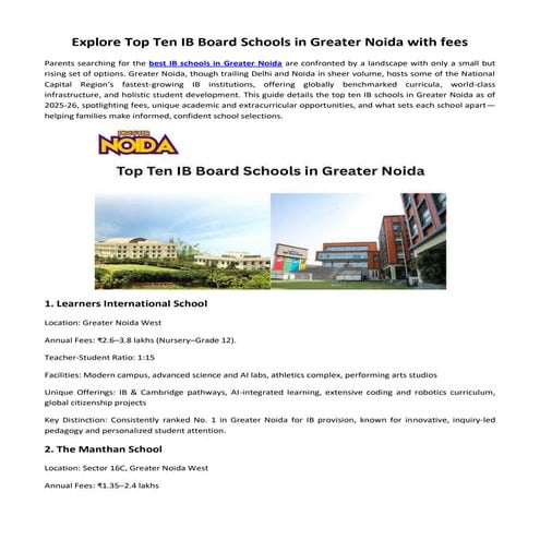 Top Ten IB Board Schools in Greater Noida with Fees.pdf