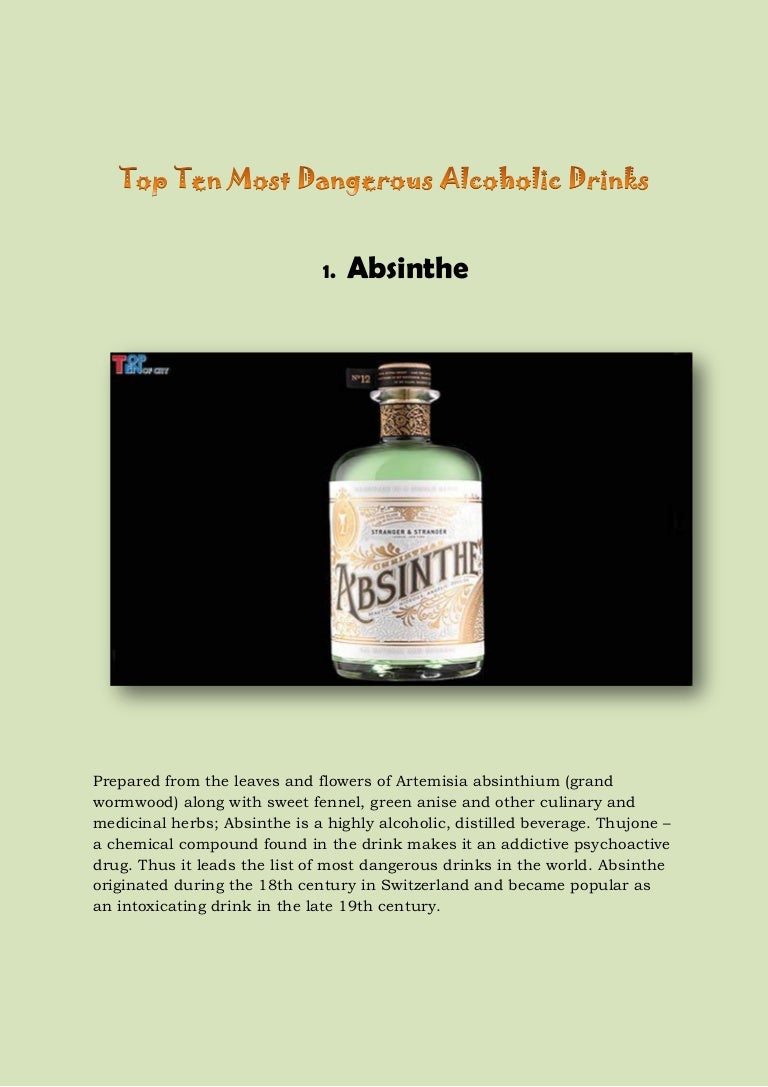 Top ten most dangerous alcoholic drinks