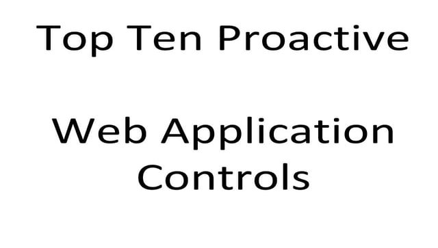 Top Ten Proactive Web Security Controls v5