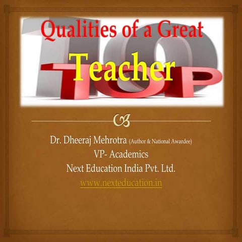 Top ten qualities of a great teacher
