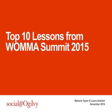 Top 10 Lessons From WOMMA 2015