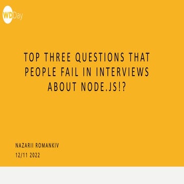 НАЗАРІЙ РОМАНКІВ «Top three questions that people fail in interviews ...