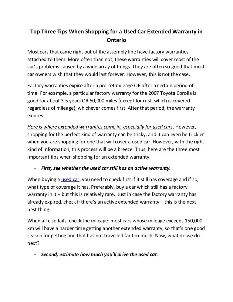 can you buy warranty on a used car