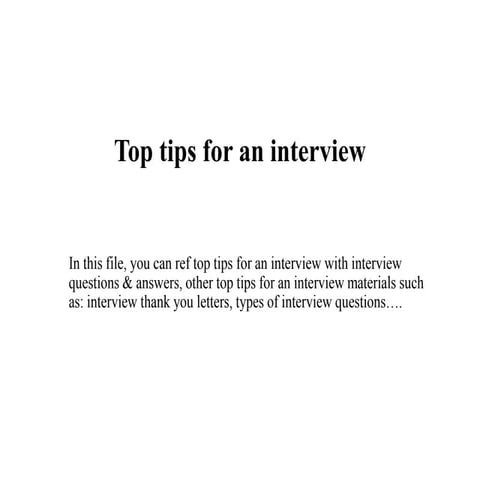 Top tips for an interview