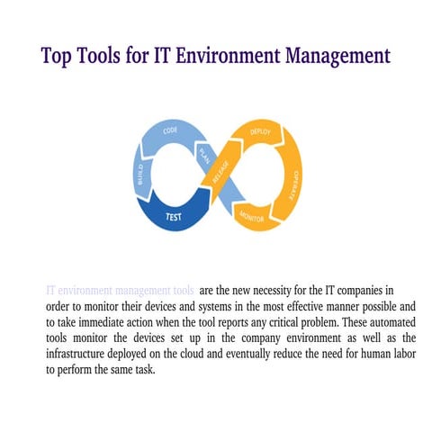 Top tools for it environment management | PPT
