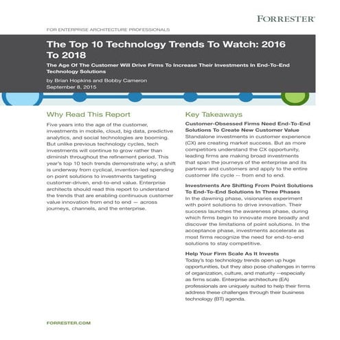 Top trends 2016 2018 forrester