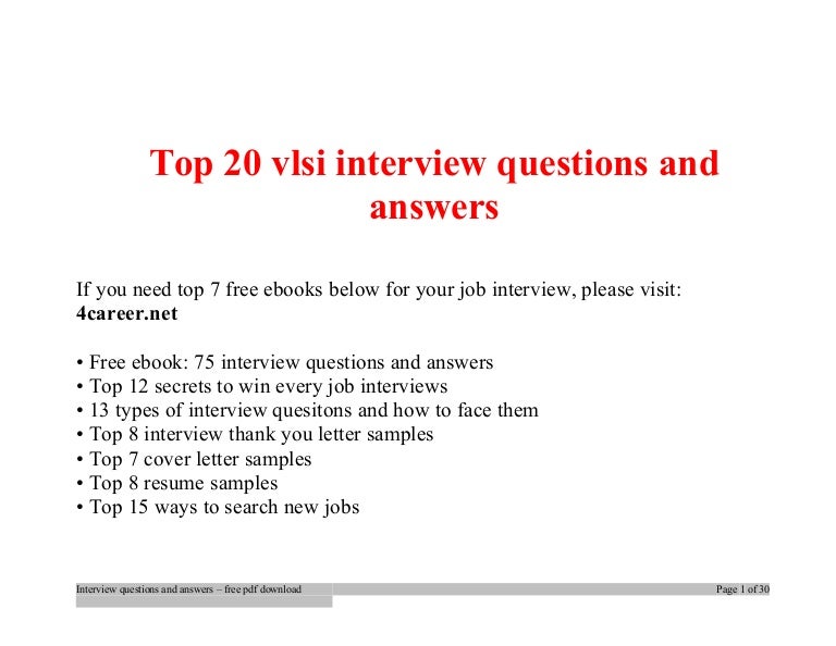top 20 vlsi interview questions and answers pdf ebook free download top 15 questions asked in an interview