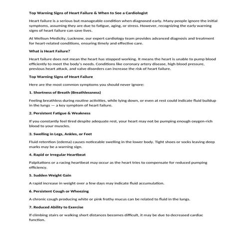 Top Warning Signs of Heart Failure & When to See a Cardiologist for ...