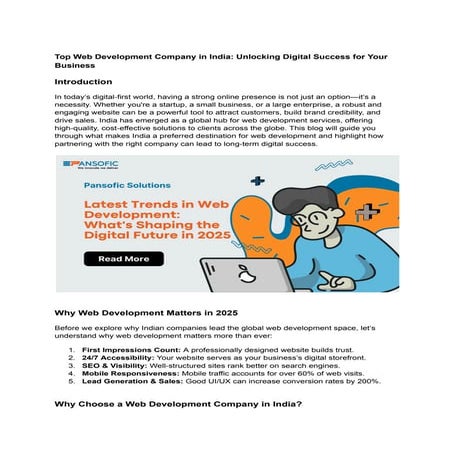 Top Web Development Company in India_ Unlocking Digital Success for Your Busi...