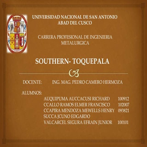 Southern Peru toquepala ppt