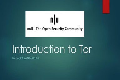 Introduction to Tor