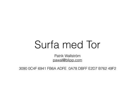 Tor Cryptoparty 2016