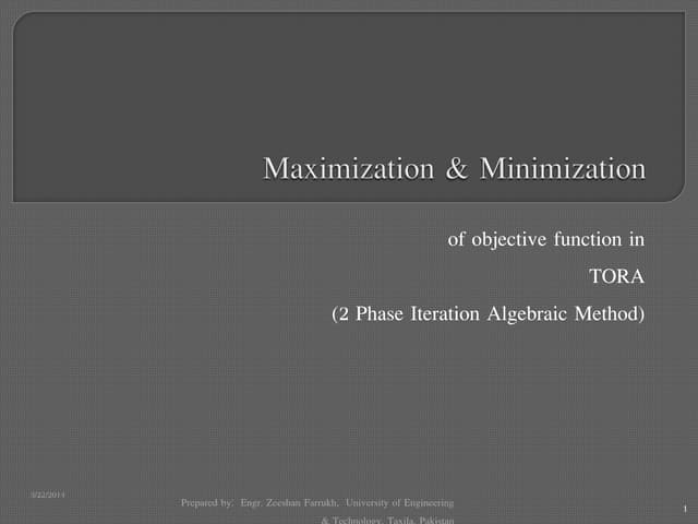 Tora (2 phase itteration, simplex method)