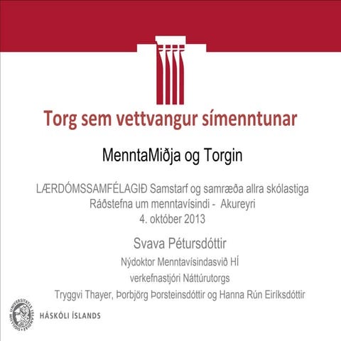 Torg sem vettvangur símenntunar