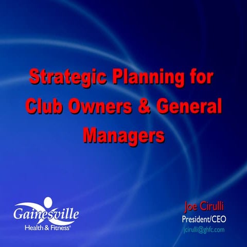 Toronto - Strategic Planning for Club Owners & General Managers