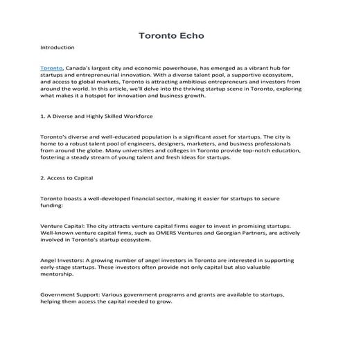 UofT Entrepreneurship | PDF