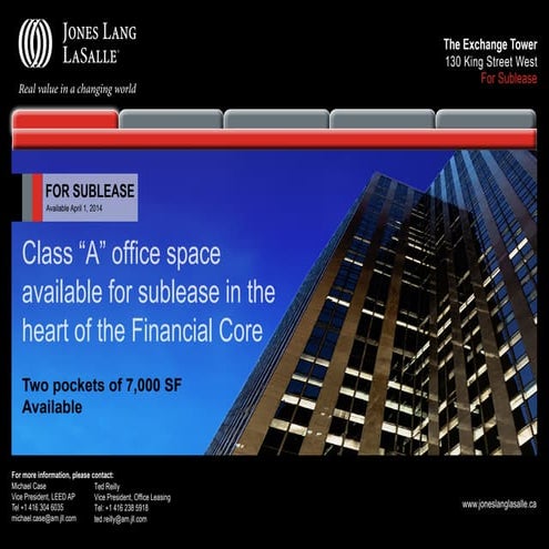 Toronto financial core office space for lease   over 5000 sf - november 2013