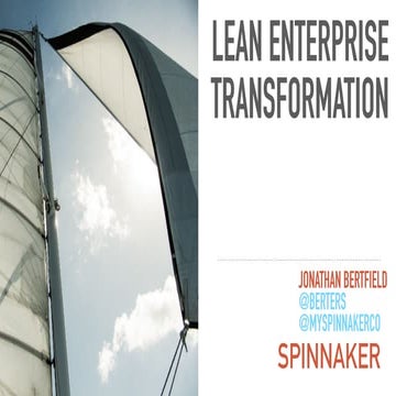 Lean Enterprise Transformation  - Innov8ors Conference Toronto Nov 2017