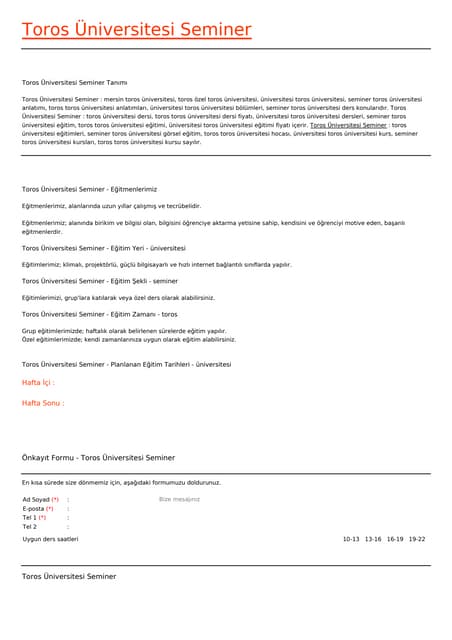 Toros universitesi-seminer