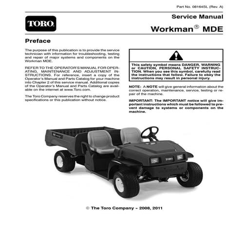 Toro workman mde service repair manual | PDF