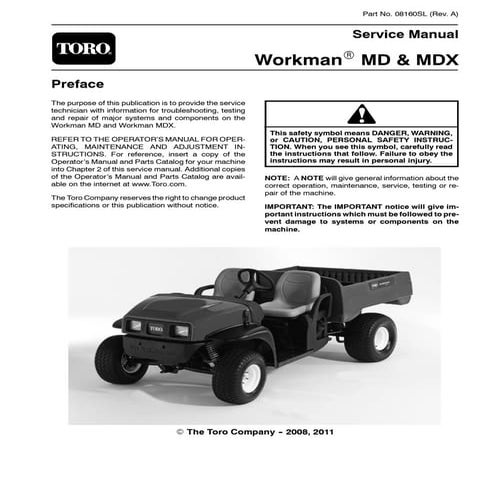 Toro workman mdx service repair manual | PDF