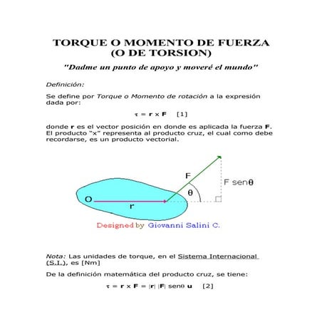 Torque O Momento De Fuerza