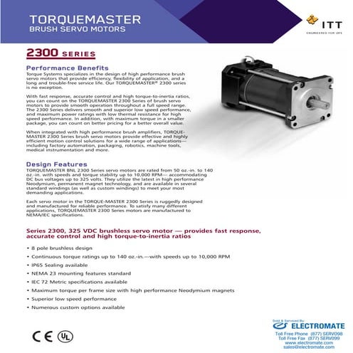 Torque systems bnl2300_specsheet
