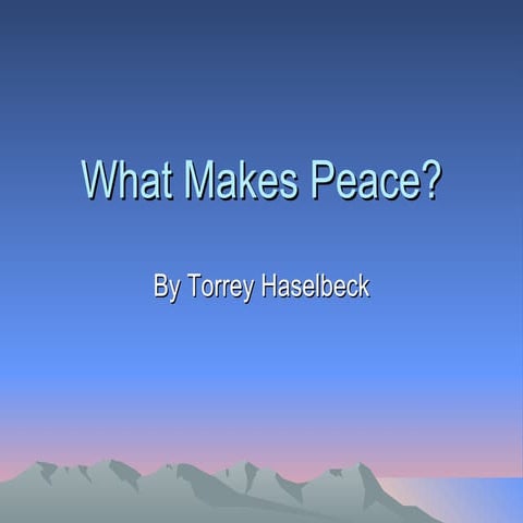 Torrey's Peace Project 