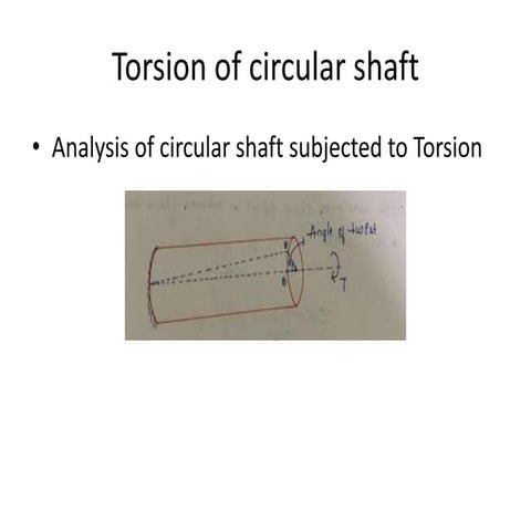 Analysis of circular shaft subjected to Torsion