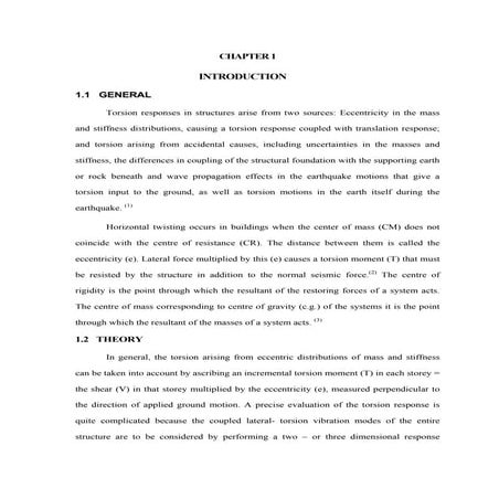 Torsional response of assymetric multy story building thesis
