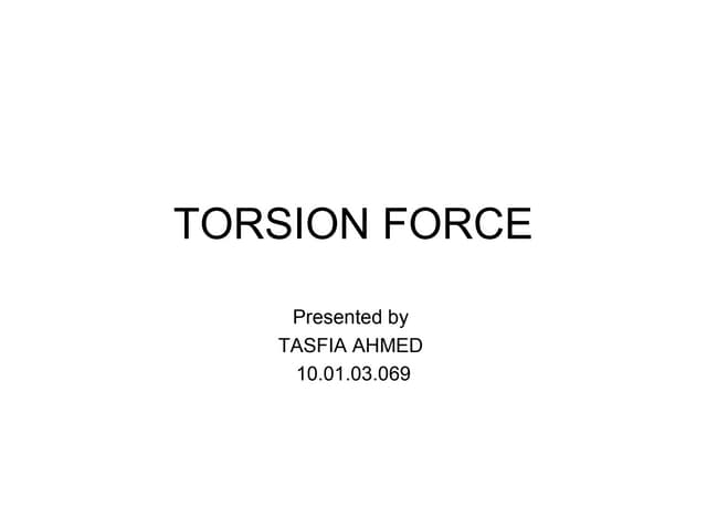 TORSION (MECHANICS OF SOLIDS) | PPTX