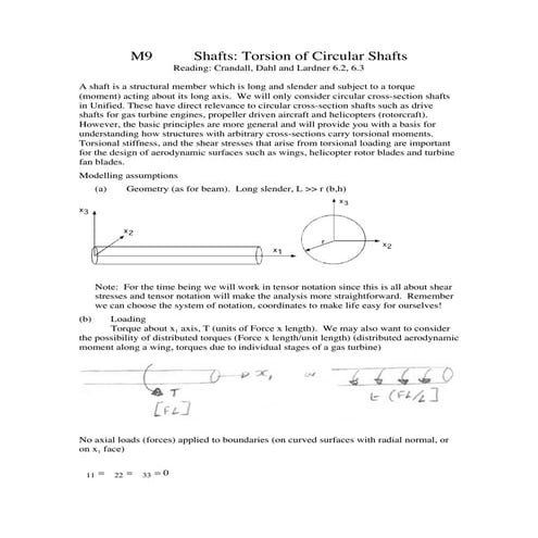 Torsion of circular shafts