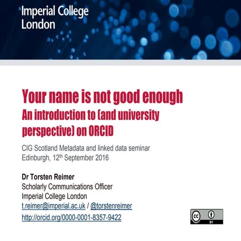 Your name is not good enough : an introduction to (and university perspectiv...