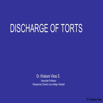 Tort  dischagre of tort