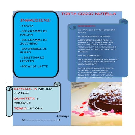 Torta cocco nutella