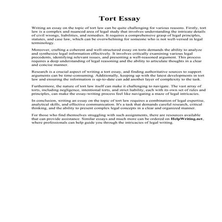 Tort Essay