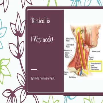 Torticollis and its P.T. Management 
