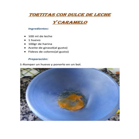 Tortitas con dulce de leche