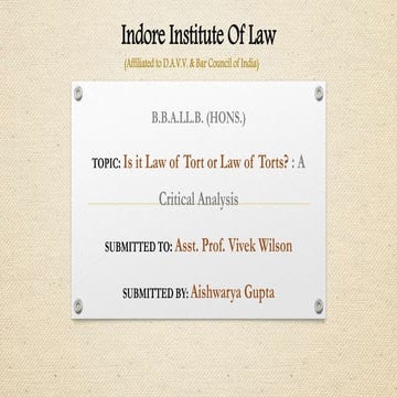 Law of Torts