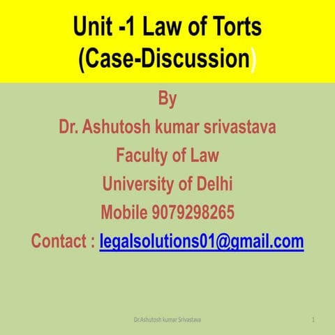 Torts unit -1 case discussion