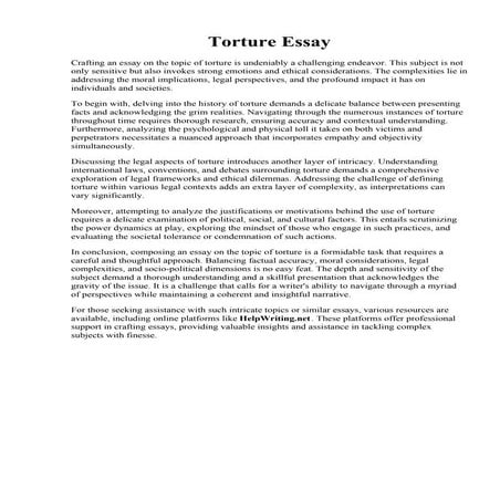 Torture Essay