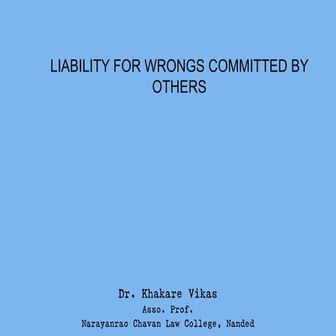 Tort vicarious liability