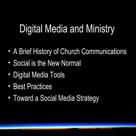 Digital Media and Ministry (Toronto Southeast Presbytery - The United Church ...