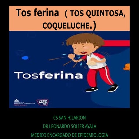 tos ferina . tos quintosa o tos coqueluchoide diagnostico oportuno y ...