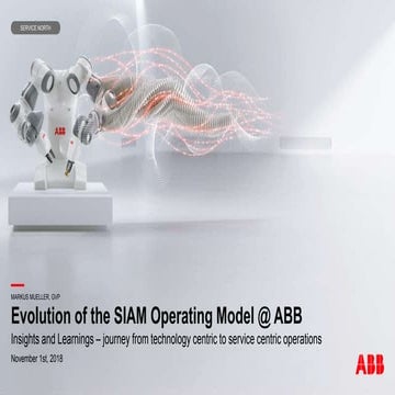 Service North 2018 - ABB's SIAM journey