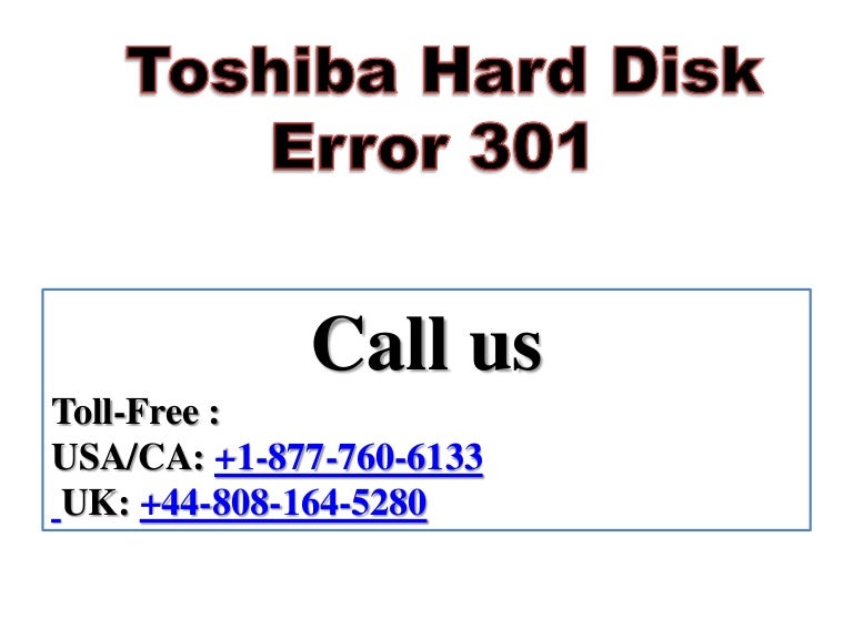 Toshiba hard disk error 301