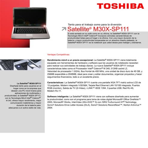 Toshiba m30 x sp111