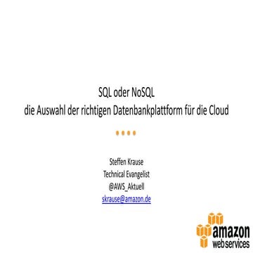 SQL oder NoSQL - Die Auswahl der richtigen Datenbankplattform für die Cloud